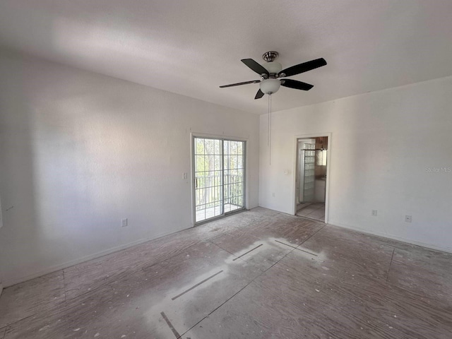 unfurnished room featuring ceiling fan