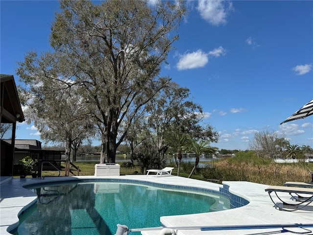 pool featuring a patio area