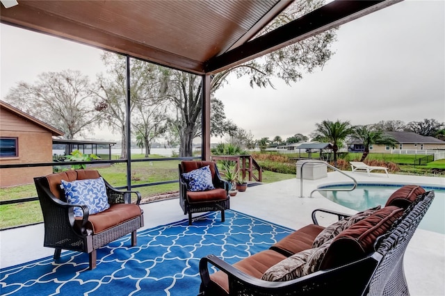 view of patio featuring an outdoor pool