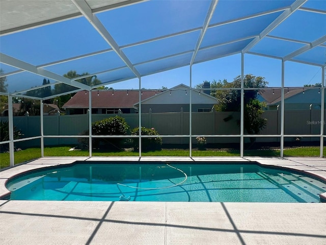 2015 Golf Manor Blvd, Valrico, FL 33596 - view of pool featuring a lanai, fence, a fenced in pool, and a patio