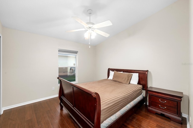2015 Golf Manor Blvd, Valrico, FL 33596 - bedroom featuring a ceiling fan, baseboards, and dark wood-style flooring