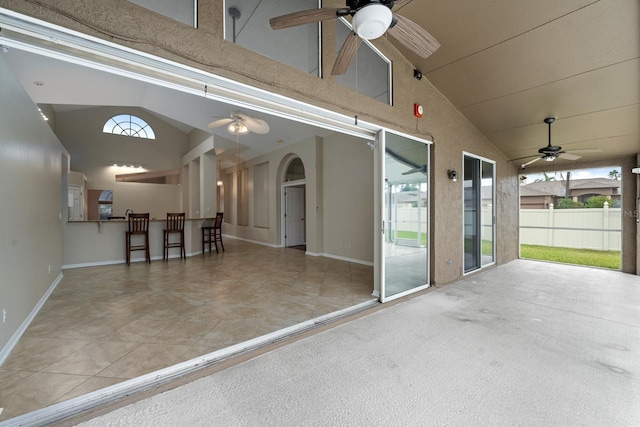 2015 Golf Manor Blvd, Valrico, FL 33596 - exterior space featuring vaulted ceiling and ceiling fan