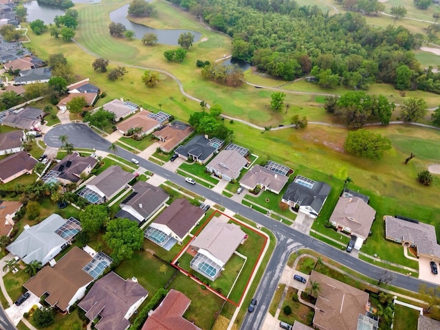 2015 Golf Manor Blvd, Valrico, FL 33596 - bird's eye view featuring a residential view, view of golf course, and a water view