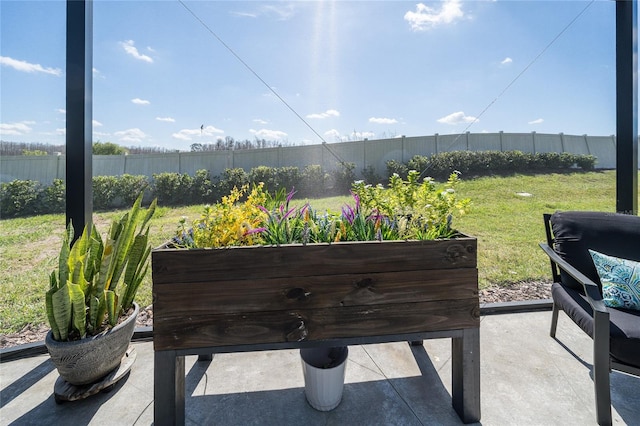 view of patio featuring a fenced backyard