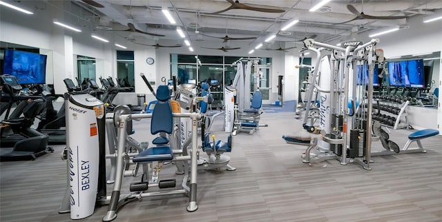 gym with carpet floors