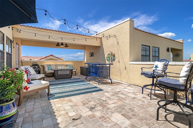 view of patio featuring an outdoor living space