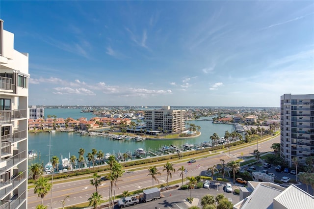 property view of water featuring a view of city