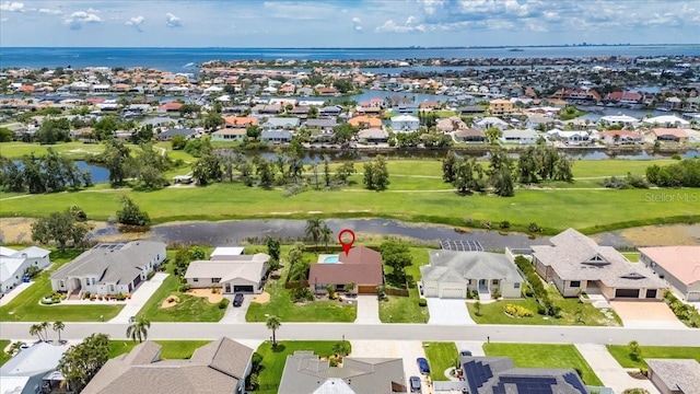811 Eagle Ln, Apollo Beach, FL 33572 - aerial perspective of suburban area with a nearby body of water