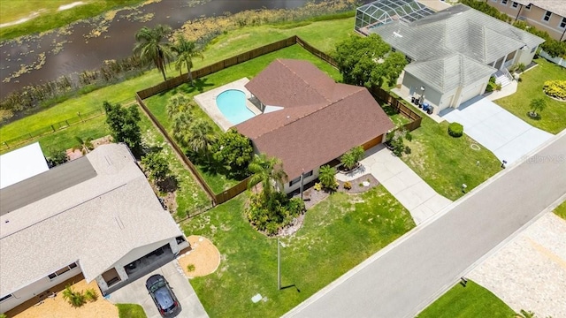 811 Eagle Ln, Apollo Beach, FL 33572 - view from above of property featuring a large body of water and a pool