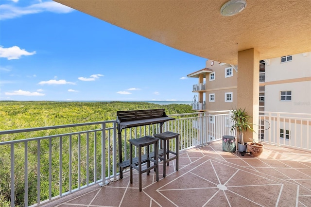 balcony with a forest view and visible vents