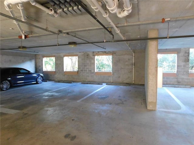 view of parking garage