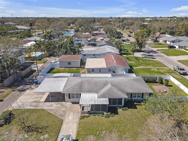 aerial view featuring a residential view