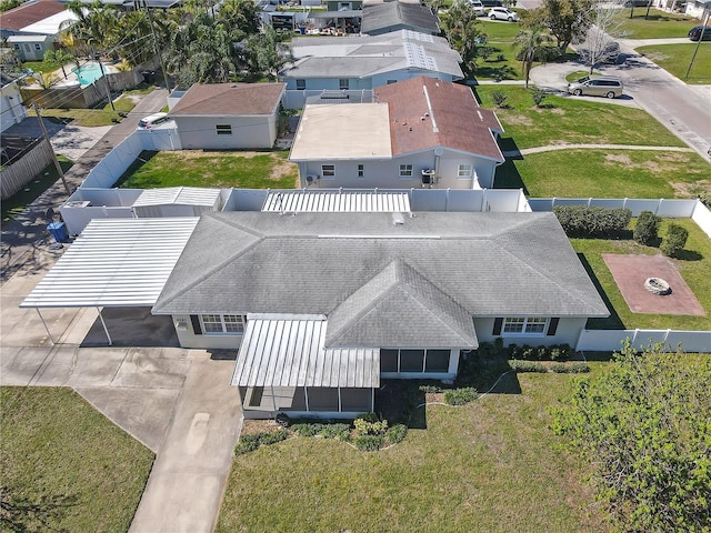 bird's eye view featuring a residential view