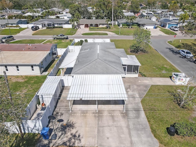 drone / aerial view with a residential view