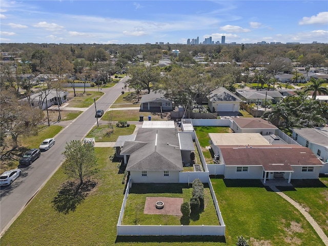 bird's eye view with a residential view