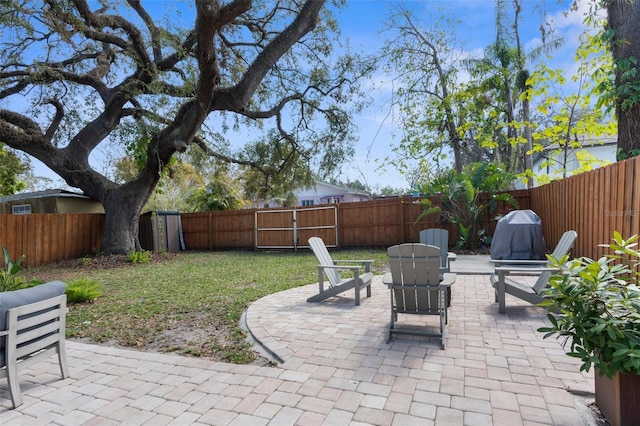 view of patio featuring a fenced backyard