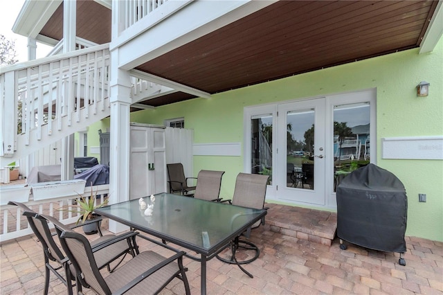 view of patio / terrace with outdoor dining area and grilling area