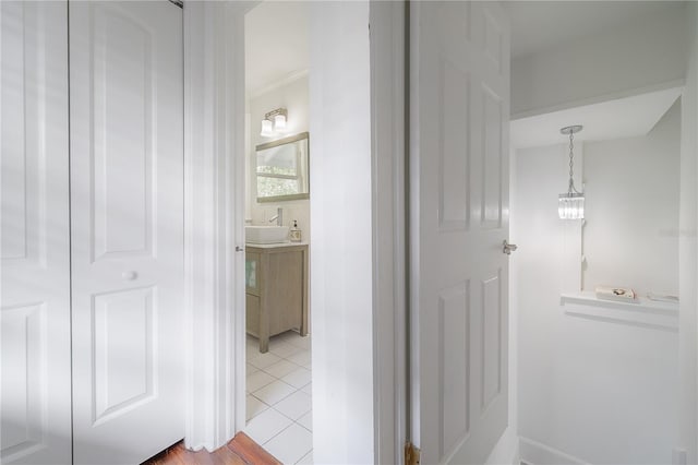 bathroom featuring vanity and tile patterned floors