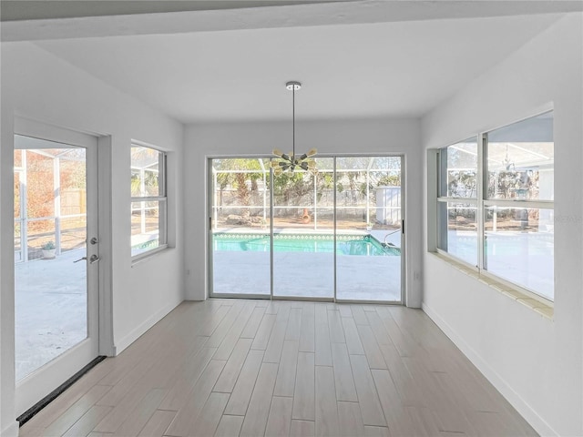 view of unfurnished sunroom