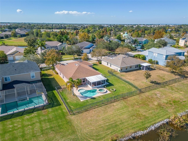 bird's eye view with a residential view