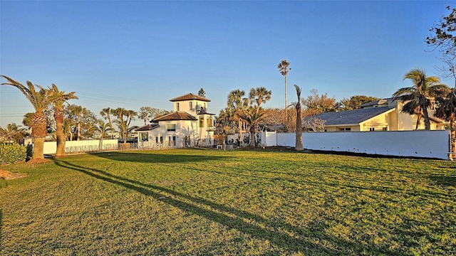 view of yard with fence