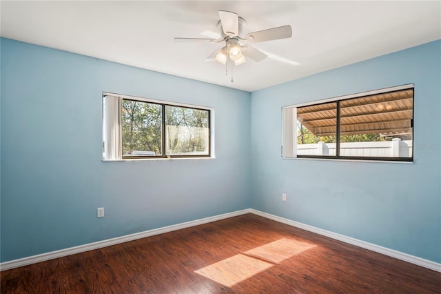 13112 Groveland St, Spring Hill, FL 34609 - unfurnished room with ceiling fan, baseboards, and wood finished floors