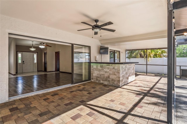 13112 Groveland St, Spring Hill, FL 34609 - view of patio with ceiling fan and fence