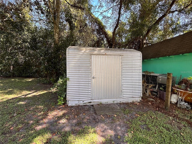 view of shed