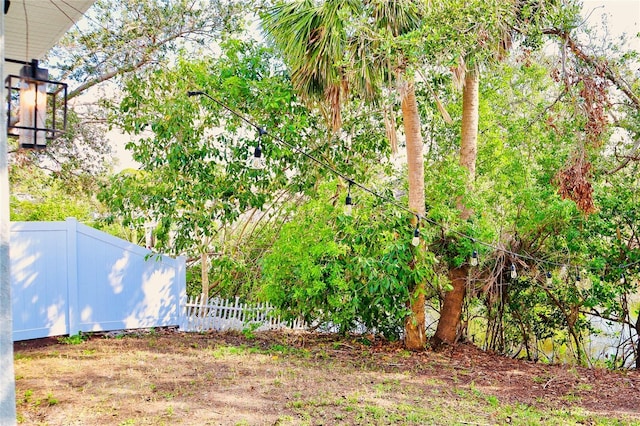 view of yard with fence