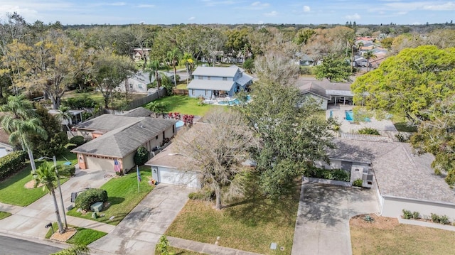 bird's eye view with a residential view