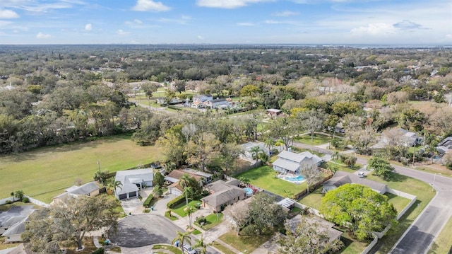 birds eye view of property with a residential view