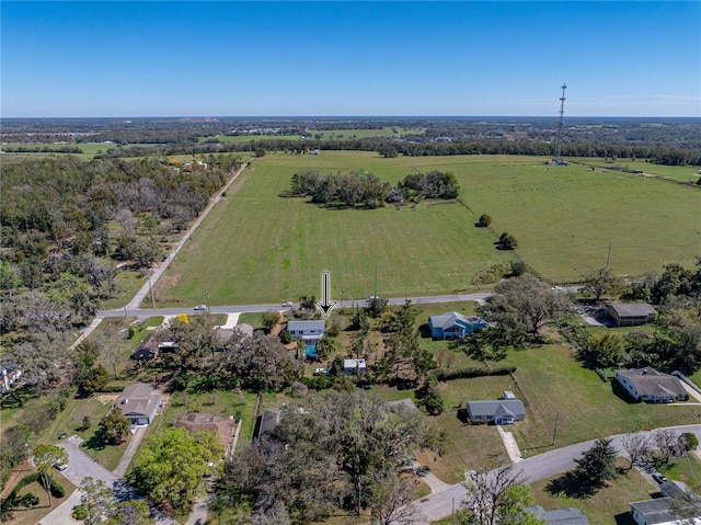 bird's eye view with a rural view