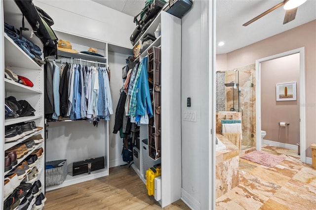 4301 W San Luis St, Tampa, FL 33629 - spacious closet featuring wood finished floors and a ceiling fan
