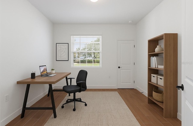 2569 Rogers Rd, Lakeland, FL 33812 - home office featuring wood finished floors and baseboards