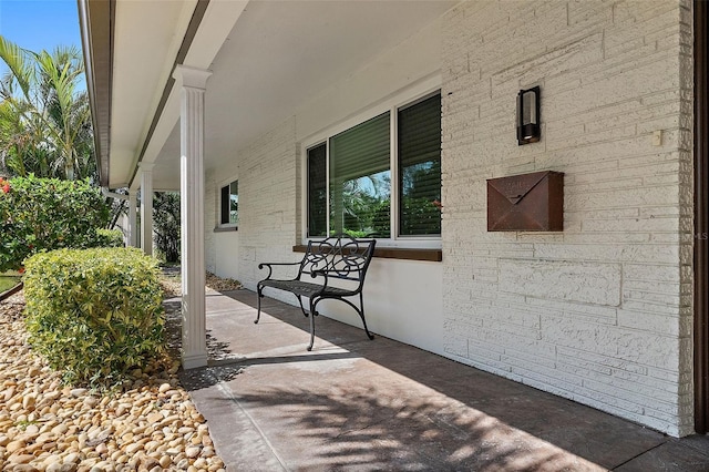 view of patio featuring covered porch