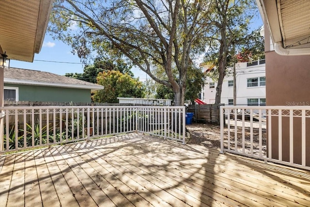 deck featuring fence