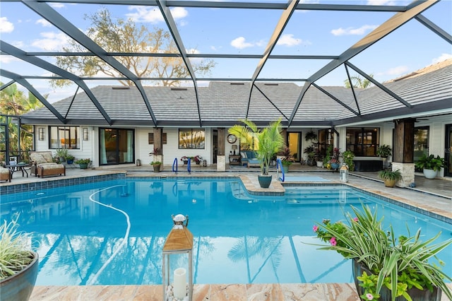 outdoor pool with a patio