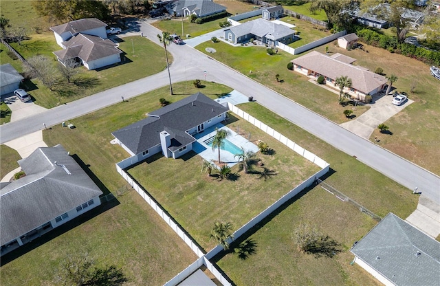 bird's eye view with a residential view