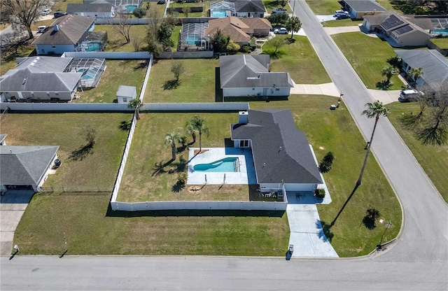 aerial view with a residential view