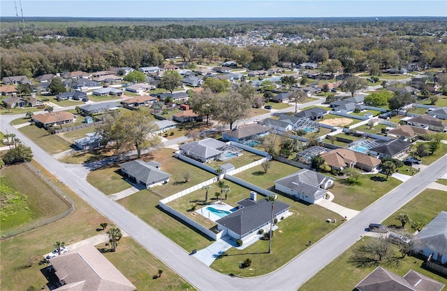 aerial view with a residential view