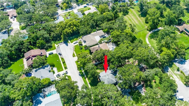 aerial view with a residential view