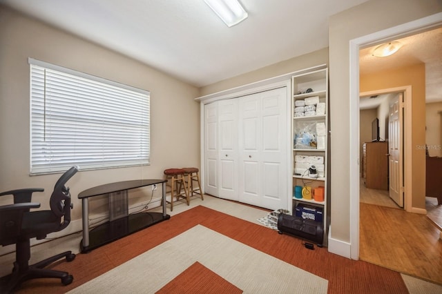 office area with baseboards