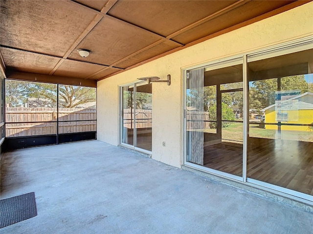 view of unfurnished sunroom