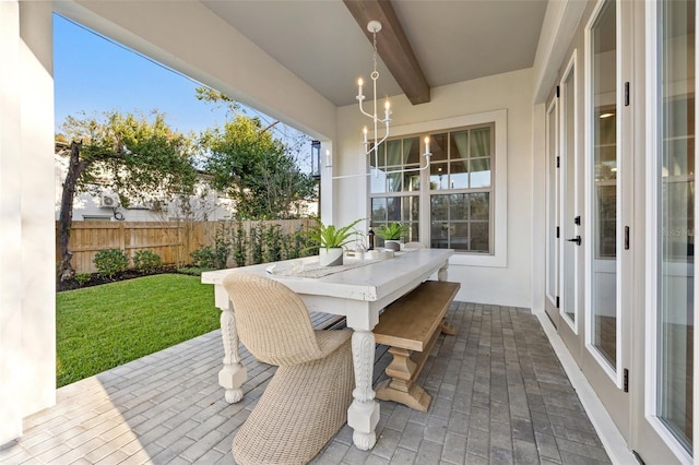 view of patio with fence