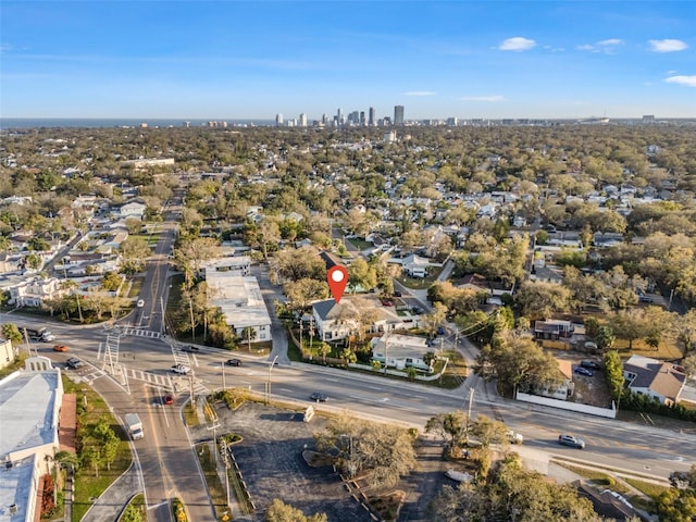 drone / aerial view featuring a view of city