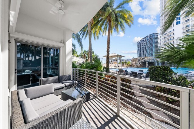 balcony with an outdoor living space