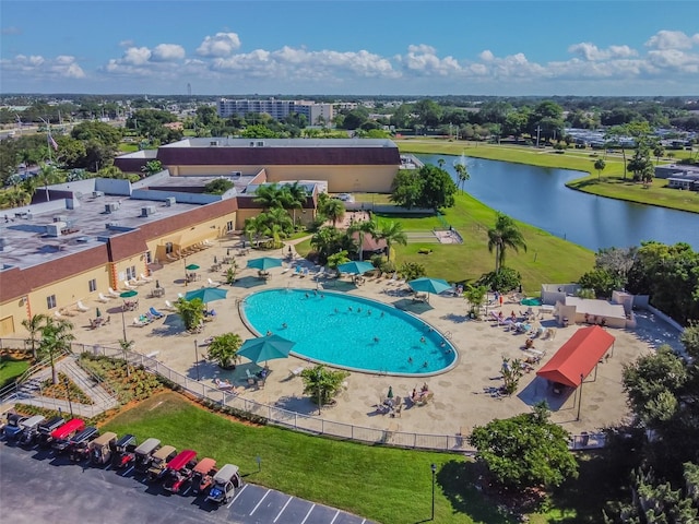 2301 Grenoble Pl Unit 1, Sun City Center, FL 33573 - drone / aerial view featuring a water view