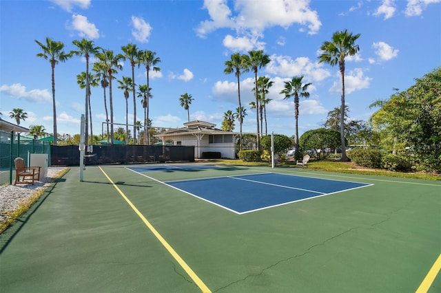 2301 Grenoble Pl Unit 1, Sun City Center, FL 33573 - view of tennis court with community basketball court and fence