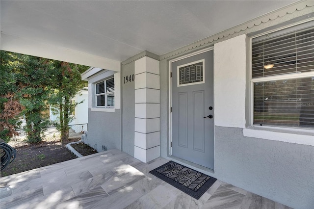 view of doorway to property