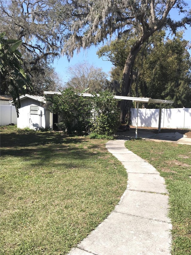 view of yard featuring fence